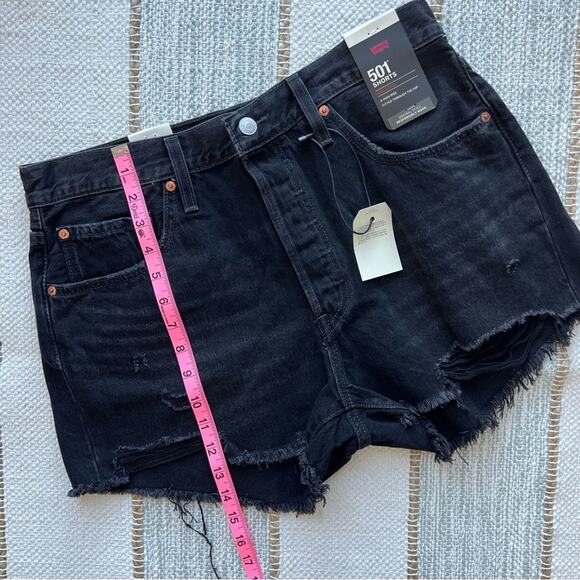 Levi’s 501 Original Wise Up Black High Rise Shorts Women’s Size 32 - Picture 5 of 13